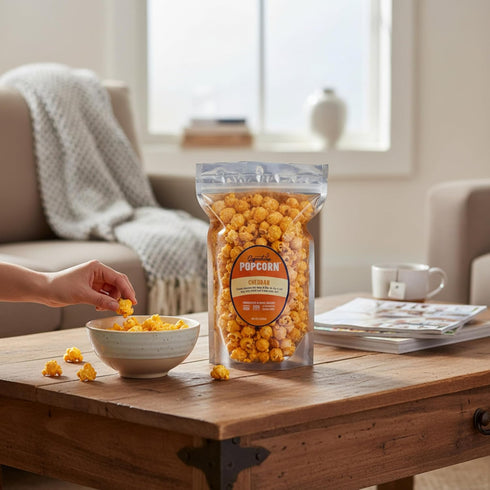 3-Pack Signature Popcorn, Cheddar Cheese Popcorn Snack, Large Resealable Bags, Gourmet Popcorn, Gluten-Free, Non-GMO