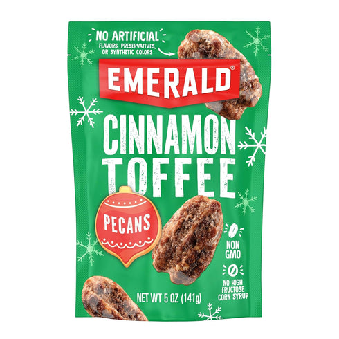 Emerald Nuts Cinnamon Toffee Pecans (1-Pack) | 5oz Resealable Bag | Kosher
