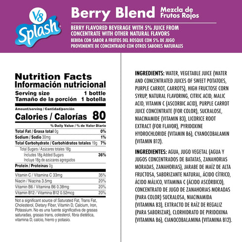 V8 Splash 16 oz Berry Blend Flavored Juice Beverage, fl Bottle