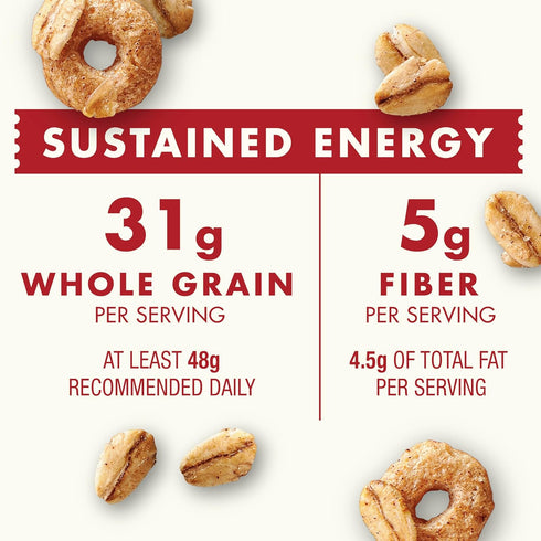 15 oz (Pack 2) Cascadian Farm Organic Cinnamon Oat Clusters Cereal, Made with Whole Grain, Non-GMO