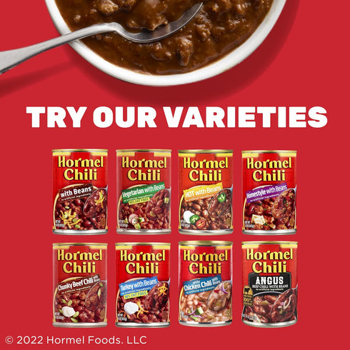 15 Oz (Pack 6) HORMEL Chili Chunky Beef Chili with Beans, No Artificial Ingredients