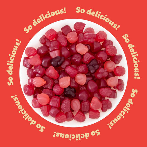 1 Gummies Berry Jelly Candy Mix Pound Bag | Vegan with Real Fruit Puree | Assorted Berry Flavors | Gelatin Free Plant