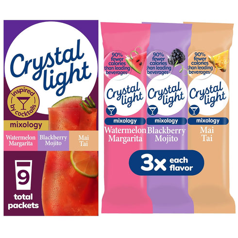 Crystal Light Mixology Drink Mix Variety Pack, 9 Packets, for Convenient On-the-Go