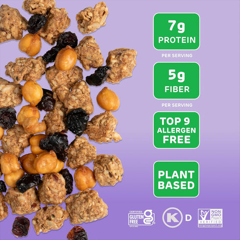 1.5 (Pack 8), Absurd Snacks Chickpea & Granola Crunch Mix, Nut-Free, Gluten-Free, Plant-Based Snack, Good Source