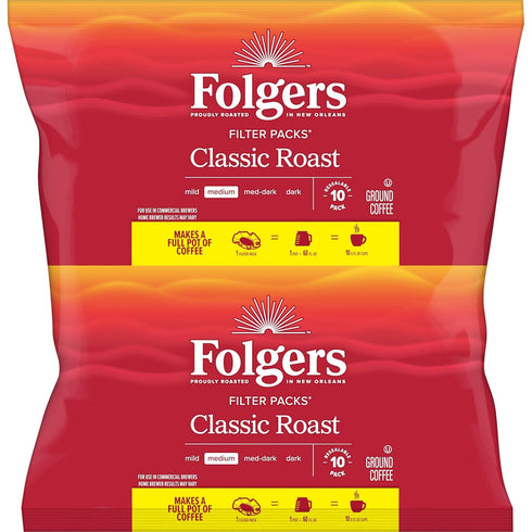 40-1.05 Packs Folgers Classic Roast Medium Roast Ground Coffee, Ounce Filter