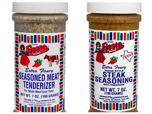 Bolner's Fiesta Seasonings Flavor Pairing Set (Texas Style Steak 7oz & Seasoned Meat Tenderizer