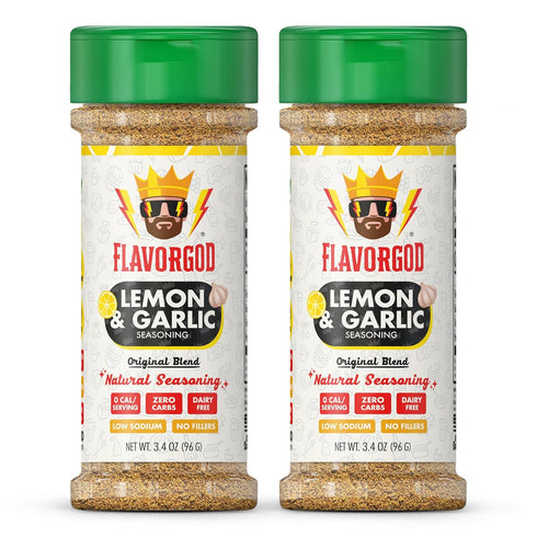 Lemon Garlic Seasoning Mix, 2 Bottles by Flavor God - Premium All