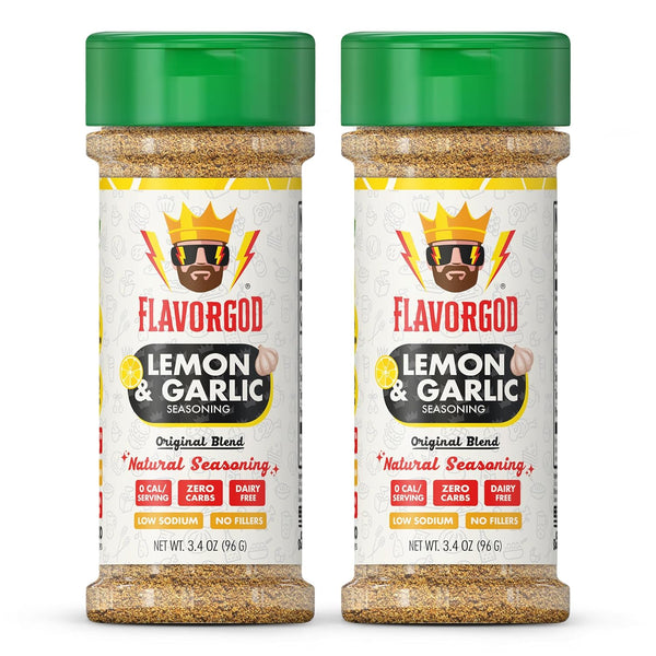 Lemon Garlic Seasoning Mix, 2 Bottles by Flavor God - Premium All