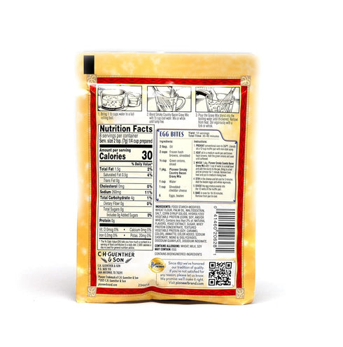 JFS Grocery Country 3-2 Packs Pioneer Smoky Bacon Gravy Mix, Ounce Bundled with a JFS Recipe Card