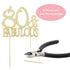 Premium Gold Metal 80 Cake Topper - 80 and Fabulous - 80th Birthday Party Decoration, Sparkly Rhinestone