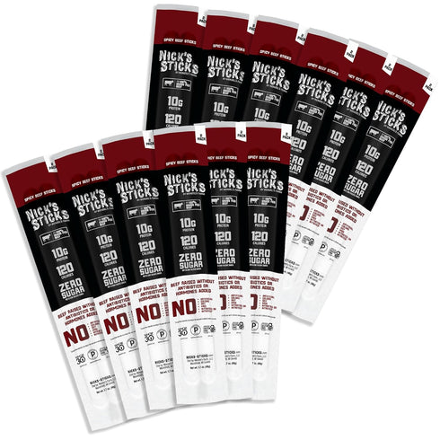 Nick's Sticks Clean & Balanced 100% Grass-Fed Spicy Beef Snack Sticks |