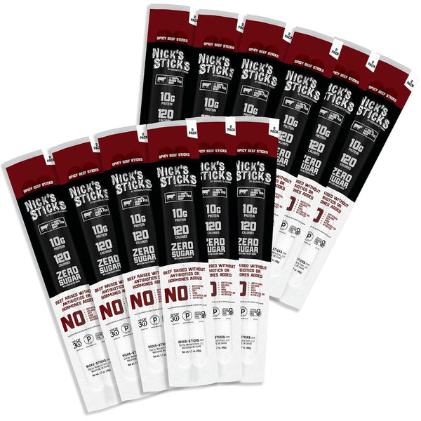 Nick's Sticks Clean & Balanced 100% Grass-Fed Spicy Beef Snack Sticks |