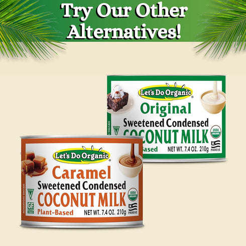 7.4 (Pack 6) Lets Do Organic Caramel Condensed Coconut Milk - Vegan Condensed Milk Canned, Coconut Condensed Milk