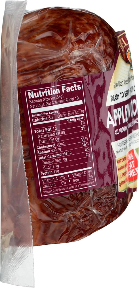 Wellshire Farms 20 OZ Applewood Smoked Boneless Uncured Seasoned Sliced Ham