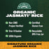 32-Ounce RiceSelect Jasmati Organic Rice, Long-Grain Organic Jasmine Rice, Premium Gluten-Free Rice, Non-GMO, Jar