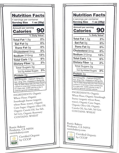 Generic 4 oz Rustic Bakery Crackers Organic Rosemary Sourdough Gourmet Flatbread Bite Size Twice Baked Variety Bundle |