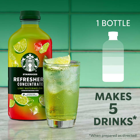 32 oz Starbucks Refreshers Concentrate Lime Watermelon, Refreshing Drink, Cold Drinks fl