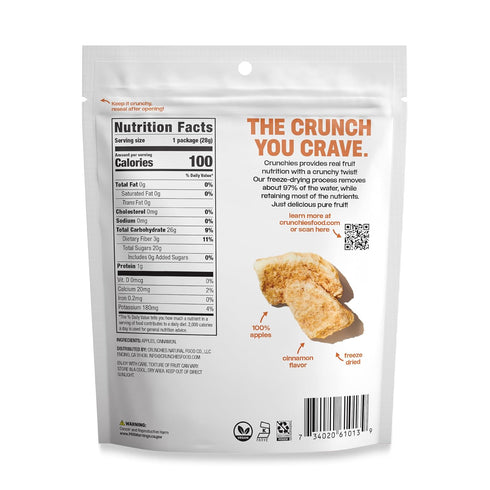 100% Packs, Pack 6 Crunchies Freeze-Dried Fruits, All Natural Crispy Fruit, Non GMO and Kosher, Resealable Freeze Dried