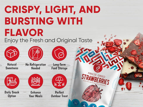 Crispy Craze (24 0.52 oz 100% Freeze Dried Strawberries Snack Sized Bags, Each), Sliced Strawberry Fruit Crisps, Non