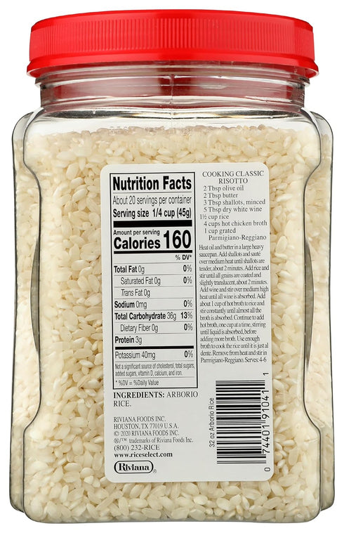 32 oz (Pack 1 RiceSelect Arborio Rice, Risotto Rice, Gluten-Free, Non-GMO, of jar)