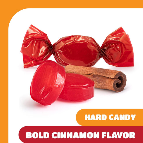 2 Cinnamon Candy - Pound Bulk Bag - Cinnamon Discs Hard Candy Individually Wrapped - Red Candies for Office Bowl