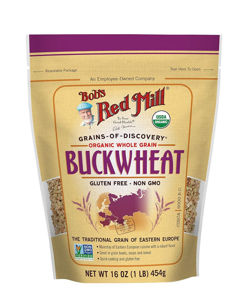 Bob's Red Mill Organic Gluten Free Buckwheat Groats, 16 Ounce (Pack of
