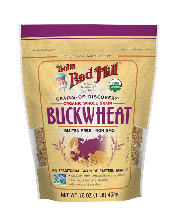 Bob's Red Mill Organic Gluten Free Buckwheat Groats, 16 Ounce (Pack of