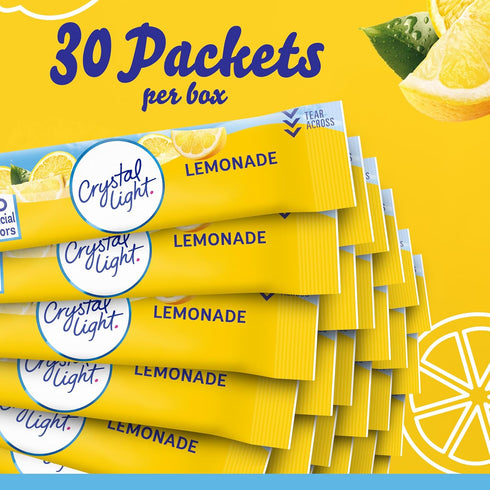 120 Pack, 4 30 On-the-Go-Packets Crystal Light Lemonade Naturally Flavored with other natural flavor Powdered Drink