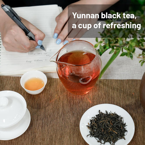 1 3.52oz iTeaworld Jasmine Black Tea Loose Leaf, Yunnan High Mountain Black Tea, Scented with Fresh Jasmine Flowers