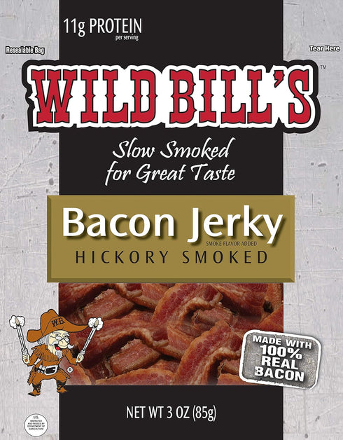 Wild Bills Hickory Smoked Bacon Jerky 3 Ounce Pack (3 count)