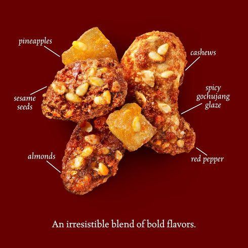 4 (Pack 6) Sahale Snacks Gochujang Almonds Glazed Mix, Kosher, Gluten Free, Ounce