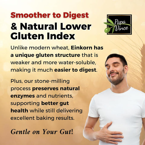 2.2 LB Organic Einkorn Flour Made in Italy, Organic Ancient Grain, Non-Enriched, Unbleached, Unbromated, High Fiber