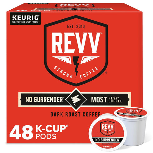 REVV No Surrender Keurig Single-Serve K-Cup Pods, Dark Roast Coffee, 48 Count