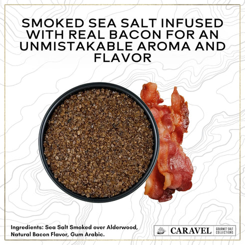 5 oz (Pack 2) Smoked Bacon Salt - Bacon Seasoning Great for Cooking or Finishing - Alderwood Smoked Sea Salt - Shaker