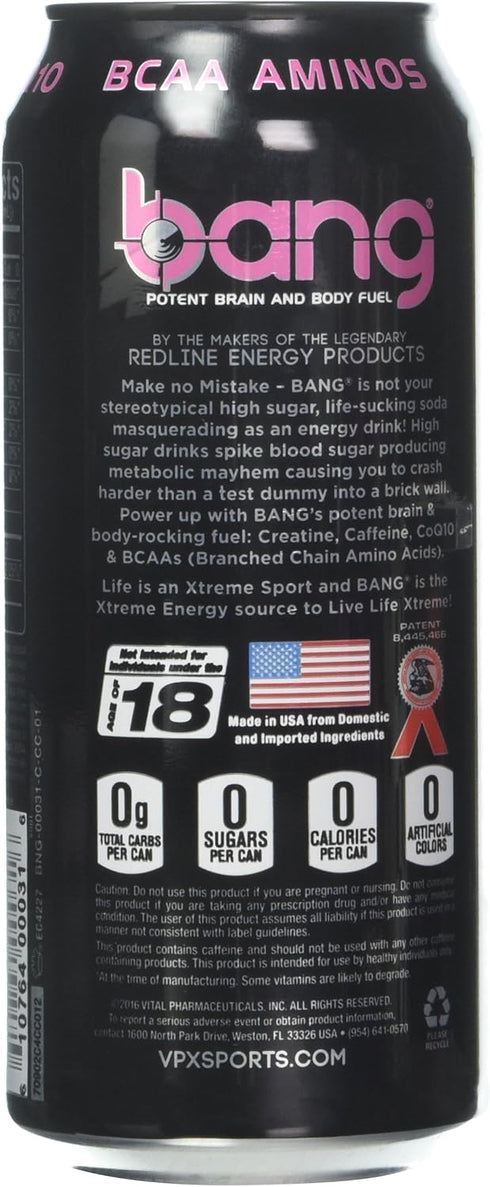 vpx 16 Oz (12 Count) Bang RTD, Cotton Candy, Fl
