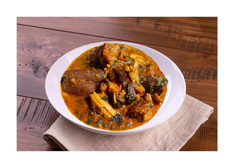 Albasa 8oz Ogbono Soup Mix (Seasoned) Authentic, Complete Ingredients, No Fillers, No Preservatives