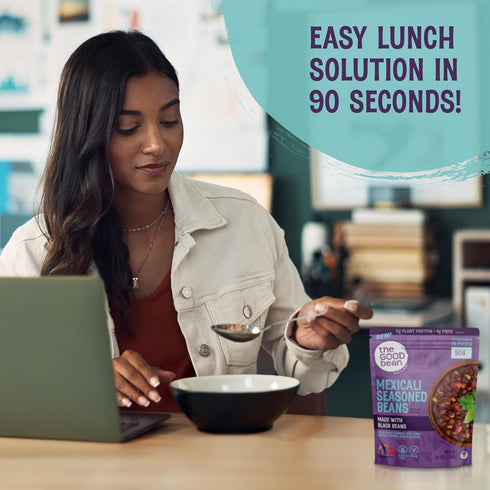 Pack (Pack 4) 10 oz The Good Bean Heat and Eat Pouch - Variety - of Pouch - Mexican Smoky Chipotle, Low-Carb Classic