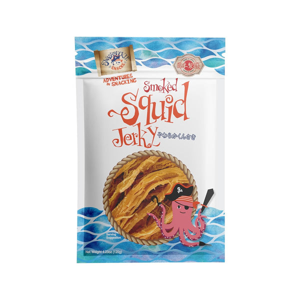 Smoked Squid Jerky, Kunsaki 4.23oz (120g), Authentic Japanese Snack by Swashbuckle Snacks,
