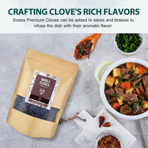 4 oz, Soeos Whole Cloves Gluten Free, Non GMO, Kosher, Fresh Hand Picked Cloves, Great for Food and Tea