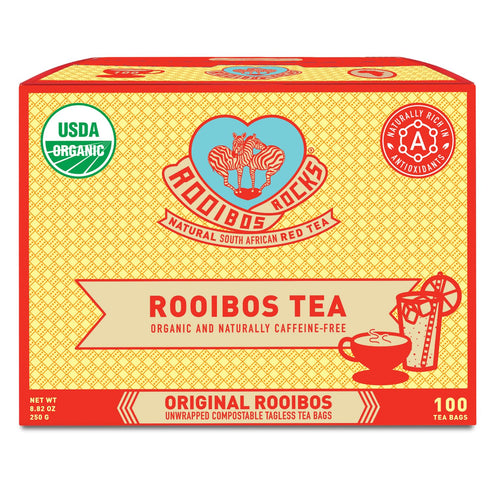 Rooibos Rocks Herbal Tea Bags - Naturally Sweet Red Rooibos Tea Organic