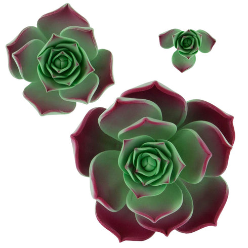 Global Sugar Art Succulent Taurus Sugar Cake Flowers Assortment with Wire, 3
