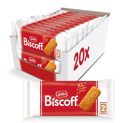 Lotus Biscoff Cookies, Caramelized Biscuit Cookie Snack, Dispenser Box (20 sleeves of