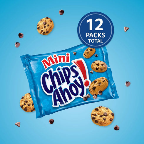 12 Packs CHIPS AHOY! Mini Original Chocolate Chip Cookies, Snack