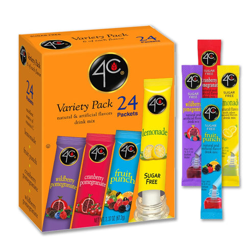 4C Powder Drink Mix Packets, Variety, 24 Count, Singles Stix On the