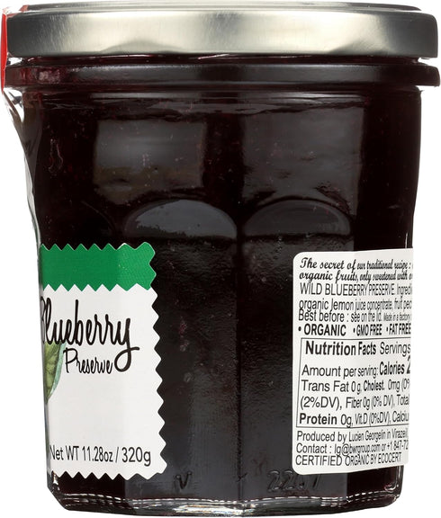LUCIEN GEORGELIN 11.28 OZ Organic Wild Blueberry Fruit Spread