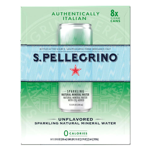 11.15 Oz (pack 8) S.Pellegrino Sparkling Natural Mineral Water, Fl