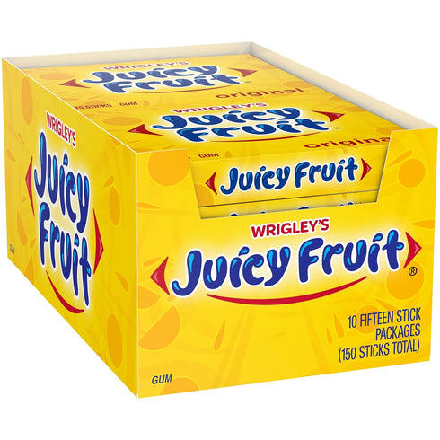 Wrigley Juicy Fruit Chewing Gum, 15 Stick (Pack of 10), 150 Gum