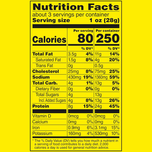 8g 3.15 oz. (1 Count) Slim Jim Smoked Steak Strips, Smokin' Mesquite Flavor, Protein Per Serving