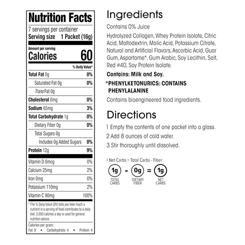 (7ct) WonderSlim Protein Fruit Drink, Berry Blend, No Fat, Gluten Free, Keto Friendly & Low Carb
