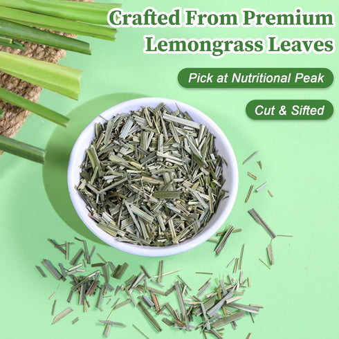 50 Fullchea - Lemongrass Tea Bags, Teabags - Refreshing Herbal Tea Made from Pure Lemongrass Leaves - Non-GMO